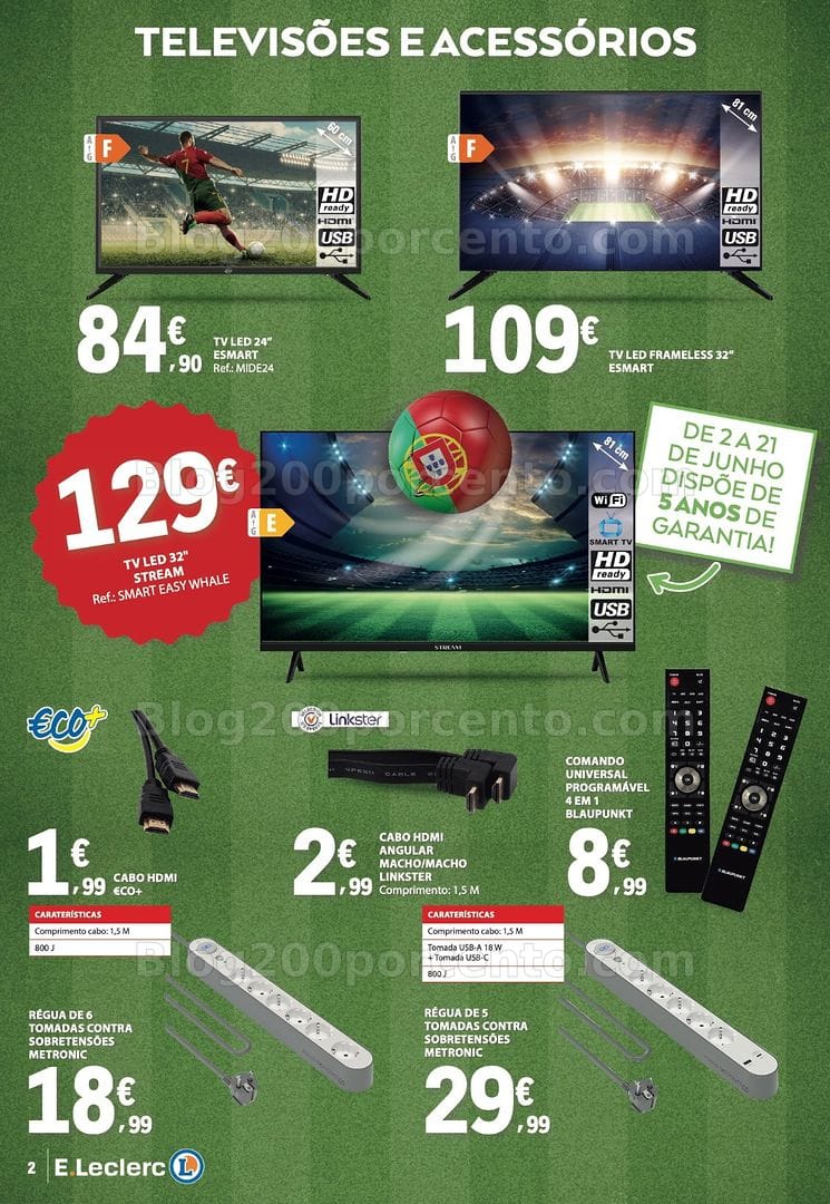 Antevisão Folheto E-LECLERC Tecnologia Especial Mundial Promoções de 2 a 21 junho